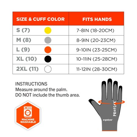 Proflex By Ergodyne Nitrile Coated CR Gloves, ANSI A4, Gray, Size XL, 1 Pair 7043